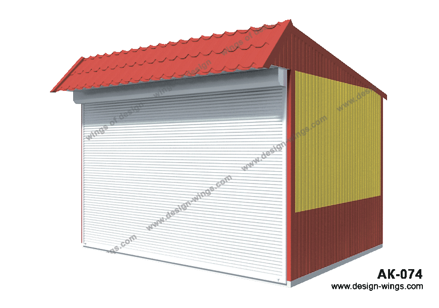 Модель АК - 074. Киоск с откидными роллетами для рынков 4х2